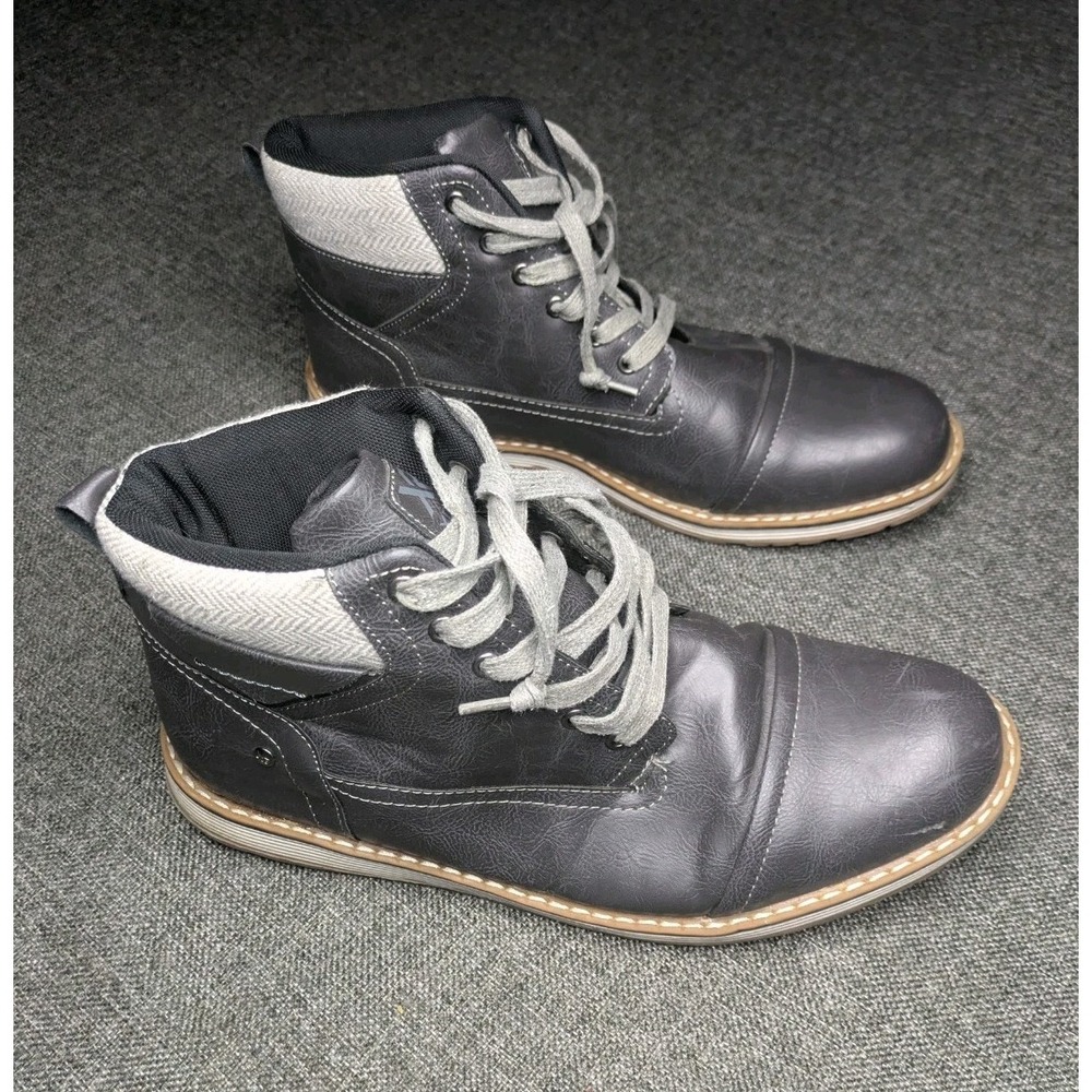 XRay Footwear Men's Kai Gray Lace Up Shoes Kimball Dress Boots Pre Owned Size 12